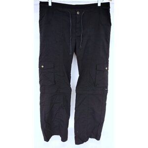 prAna Convertible Drawstring Hiking Pants Black Women's Size 14